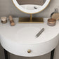 Modern Semicircle Slate Top Table Makeup Vanity with Drawers Clearhalo 'Bedroom Furniture' 'furn' 'furn_makeup_vanities' 'Furniture' 'Makeup Vanities' 'makeup_vanities' 7353664