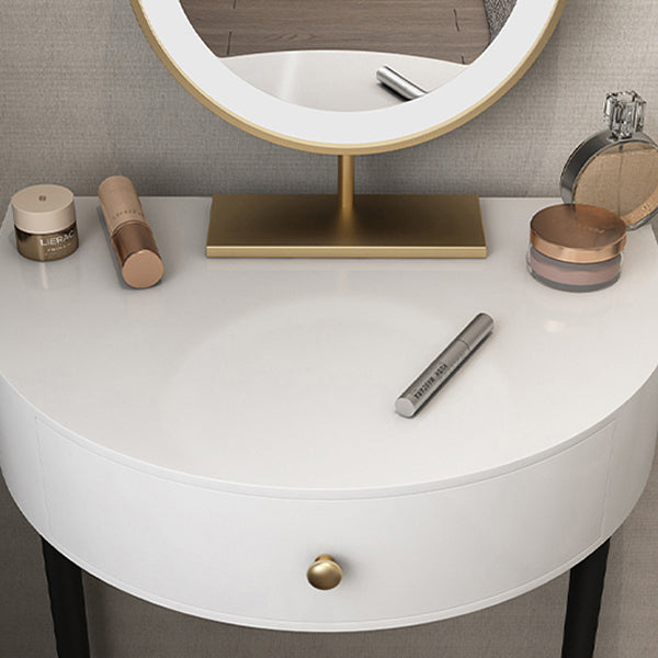 Modern Semicircle Slate Top Table Makeup Vanity with Drawers Clearhalo 'Bedroom Furniture' 'furn' 'furn_makeup_vanities' 'Furniture' 'Makeup Vanities' 'makeup_vanities' 7353664