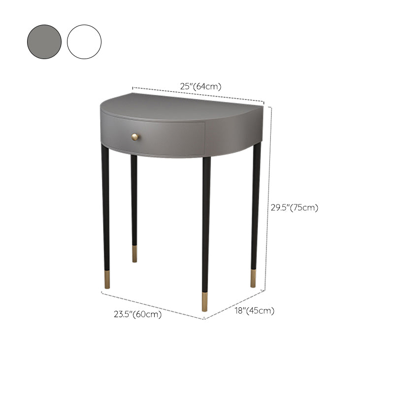 Modern Semicircle Slate Top Table Makeup Vanity with Drawers Clearhalo 'Bedroom Furniture' 'furn' 'furn_makeup_vanities' 'Furniture' 'Makeup Vanities' 'makeup_vanities' 7353670