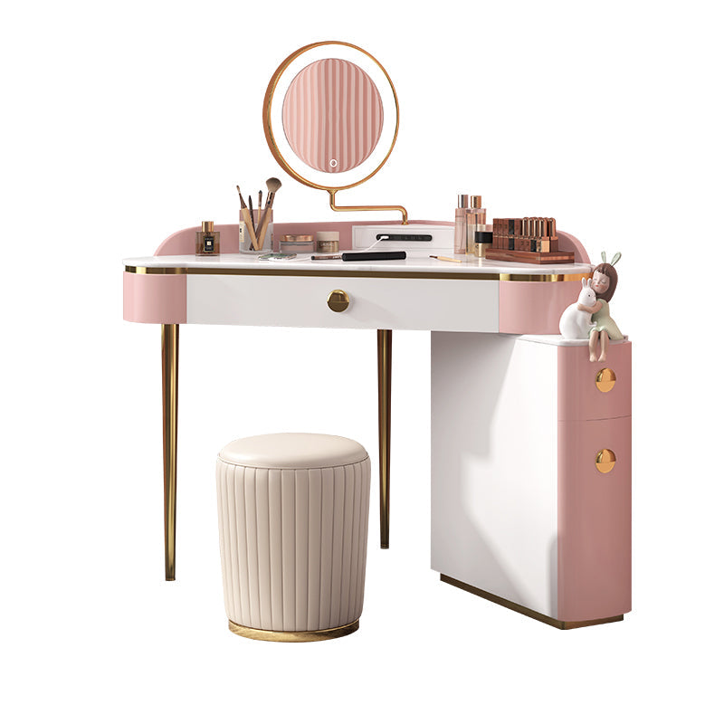 Modern 29.5" Height Slate Top Table Makeup Vanity with Drawers