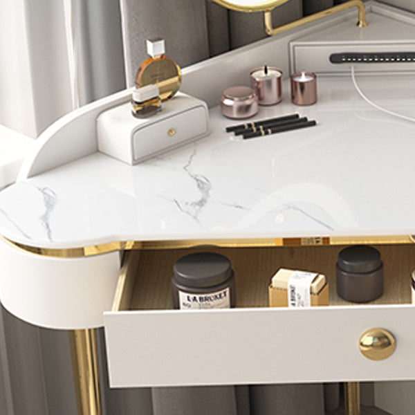 Modern 29.5" Height Slate Top Table Makeup Vanity with Drawers