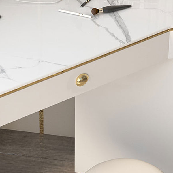 Modern 29.5" Height Slate Top Table Makeup Vanity with Drawers