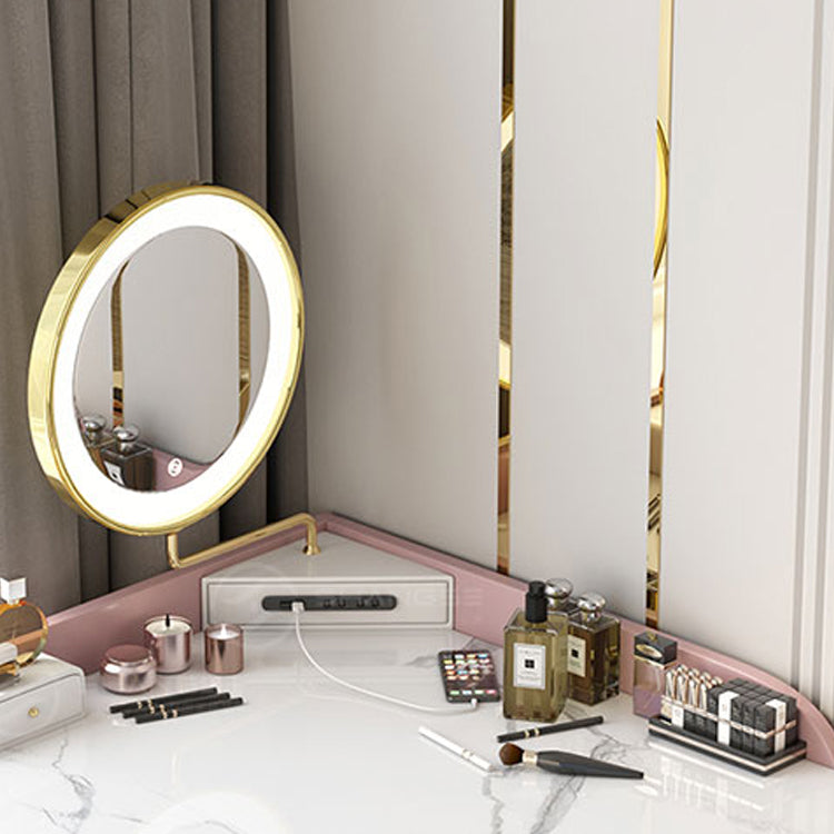 Modern 29.5" Height Slate Top Table Makeup Vanity with Drawers