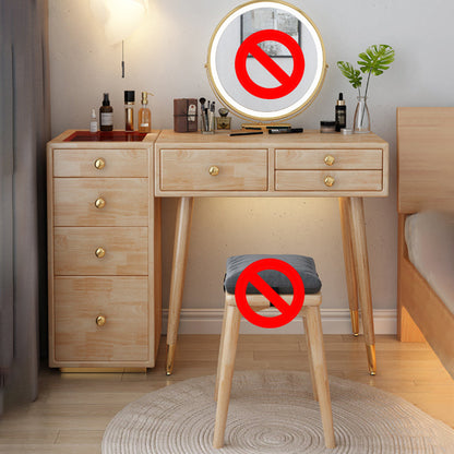 Tocador escandinavo con cajones de madera maciza contador de maquillaje