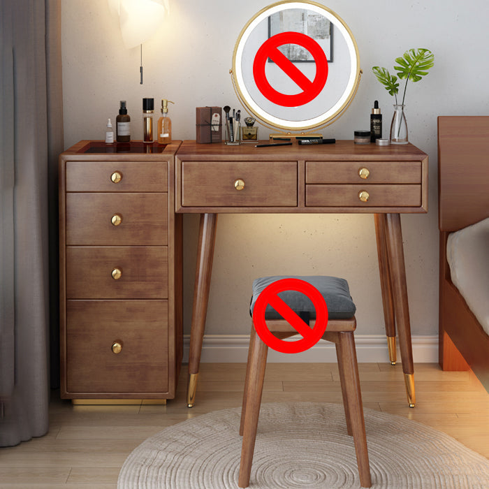 Tocador escandinavo con cajones de madera maciza contador de maquillaje