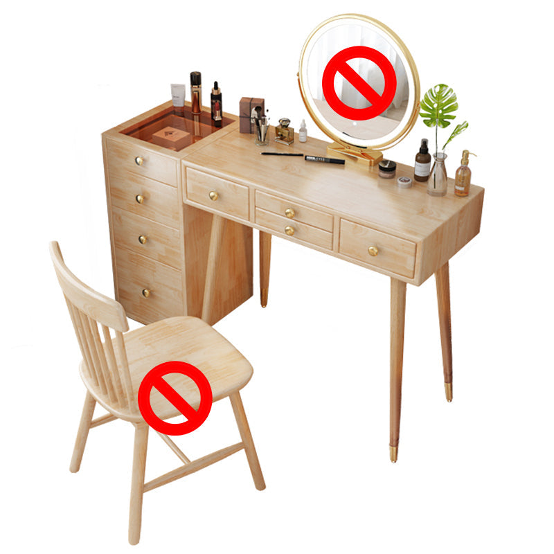 Tocador escandinavo con cajones de madera maciza contador de maquillaje