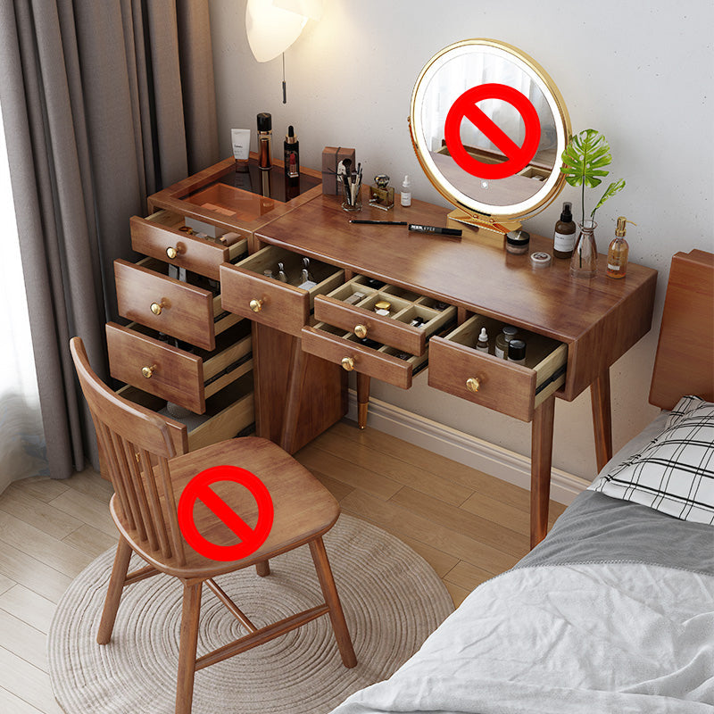 Tocador escandinavo con cajones de madera maciza contador de maquillaje