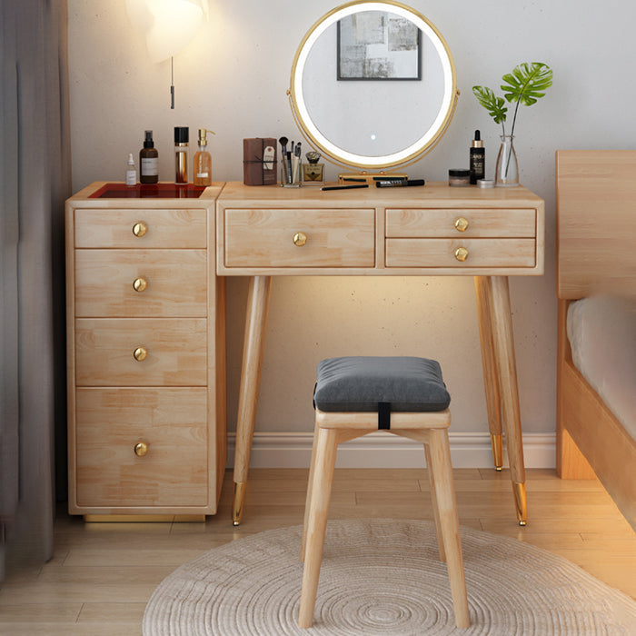 Tocador escandinavo con cajones de madera maciza contador de maquillaje