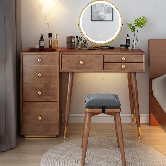Tocador escandinavo con cajones de madera maciza contador de maquillaje