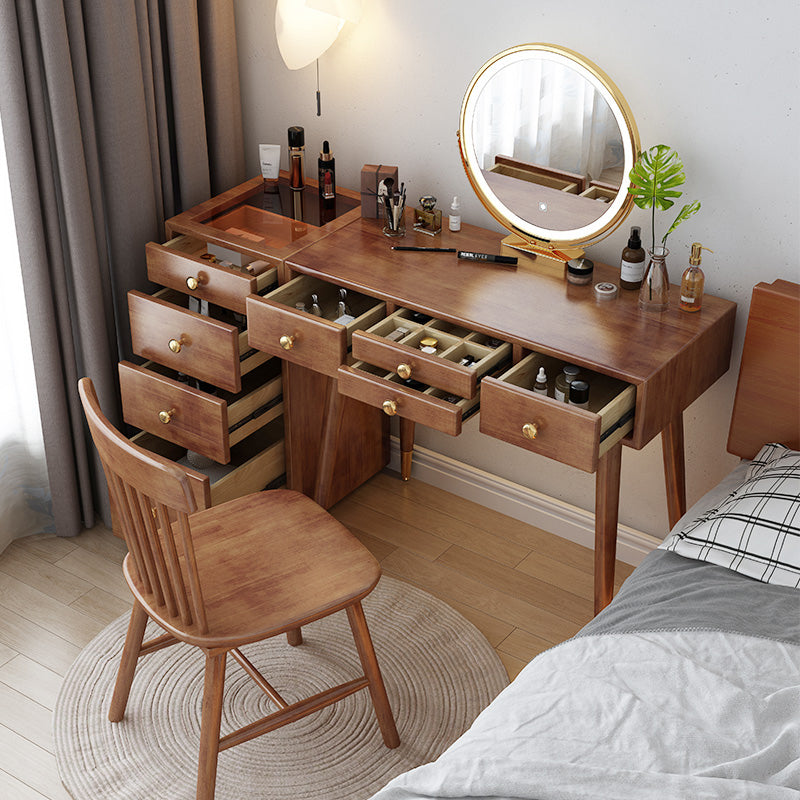 Tocador escandinavo con cajones de madera maciza contador de maquillaje