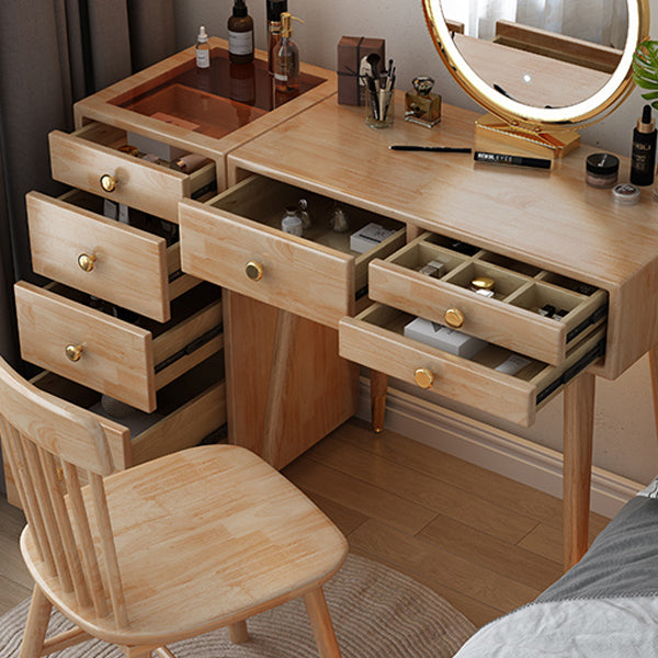 Tocador escandinavo con cajones de madera maciza contador de maquillaje