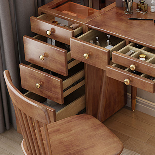 Tocador escandinavo con cajones de madera maciza contador de maquillaje