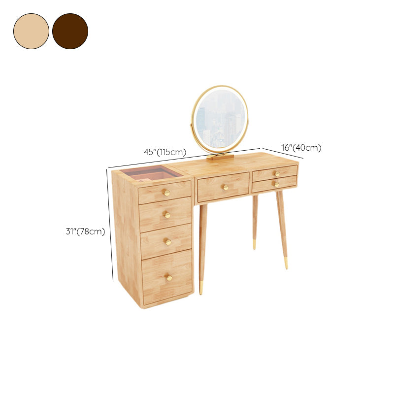Tocador escandinavo con cajones de madera maciza contador de maquillaje