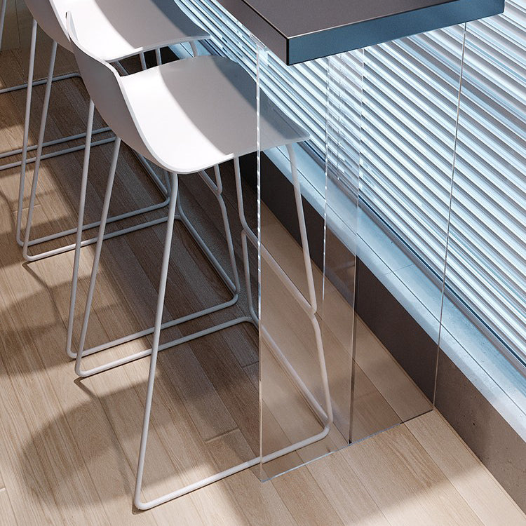 Set Tavolo da Bar in Stile Moderno 1/4/5 Pezzi Tavolo da Bar Rettangolare in Legno Massello con Sgabelli