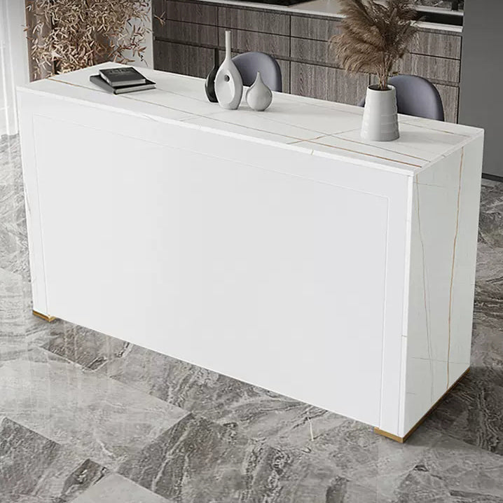 Set tavolo da bar moderno con piano in pietra Tavolo da bar rettangolare da 1/3 pezzi con sgabelli imbottiti