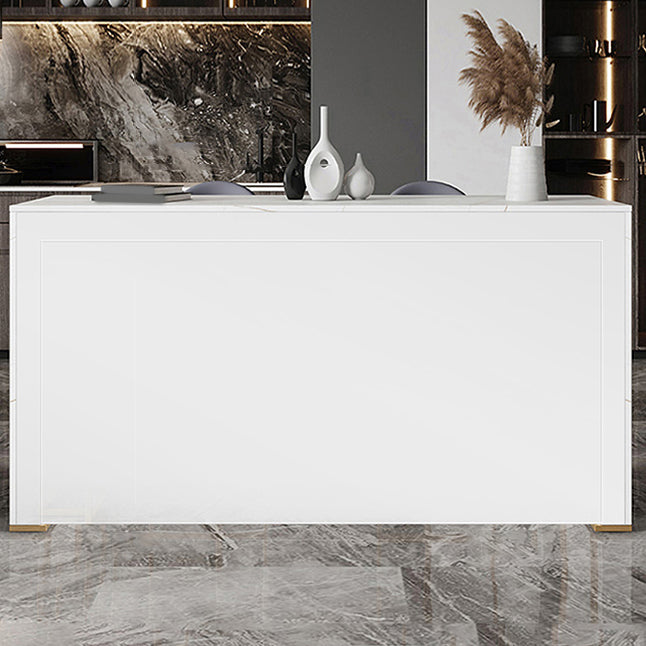 Set tavolo da bar moderno con piano in pietra Tavolo da bar rettangolare da 1/3 pezzi con sgabelli imbottiti