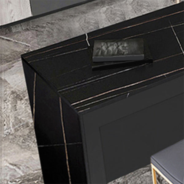 Set tavolo da bar moderno con piano in pietra Tavolo da bar rettangolare da 1/3 pezzi con sgabelli imbottiti