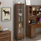 Mid-Century Modern Pine Storage Cabinet Solid Wood Brown Storage Cabinet with Drawer Clearhalo 'Cabinets & Chests' 'cabinets_chests' 'furn' 'furn_cabinets_chests' 'Furniture' 'Living Room Furniture' 7354022