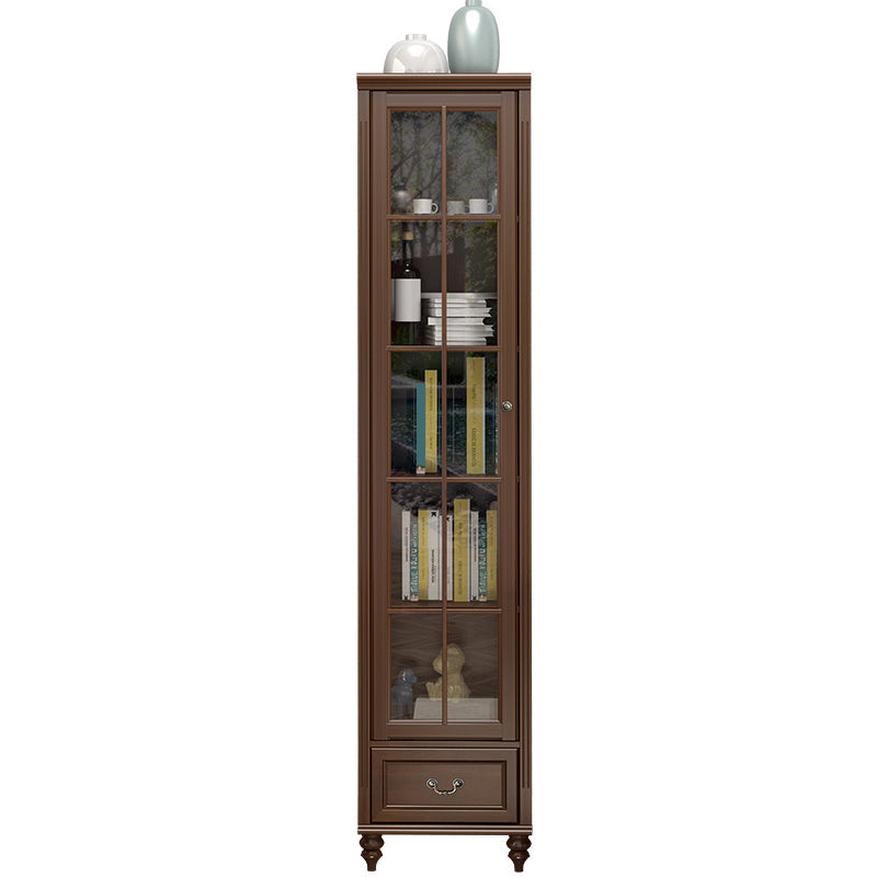 Mid-Century Modern Pine Storage Cabinet Solid Wood Brown Storage Cabinet with Drawer Clearhalo 'Cabinets & Chests' 'cabinets_chests' 'furn' 'furn_cabinets_chests' 'Furniture' 'Living Room Furniture' 7354026