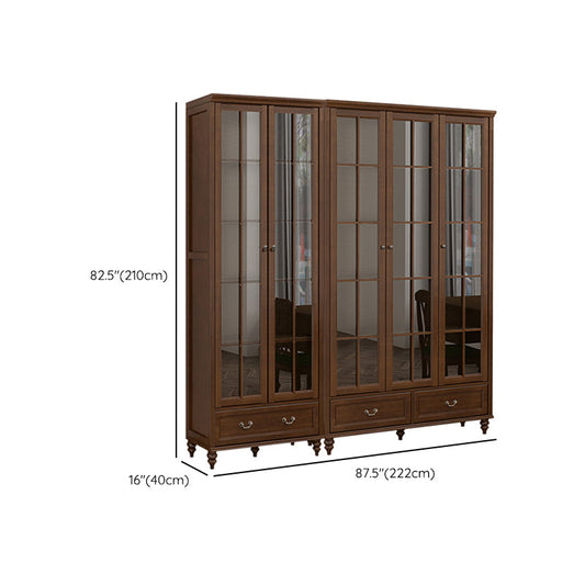 Mid-Century Modern Pine Storage Cabinet Solid Wood Brown Storage Cabinet with Drawer Clearhalo 'Cabinets & Chests' 'cabinets_chests' 'furn' 'furn_cabinets_chests' 'Furniture' 'Living Room Furniture' 7354032