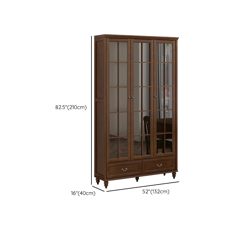 Mid-Century Modern Pine Storage Cabinet Solid Wood Brown Storage Cabinet with Drawer Clearhalo 'Cabinets & Chests' 'cabinets_chests' 'furn' 'furn_cabinets_chests' 'Furniture' 'Living Room Furniture' 7354036