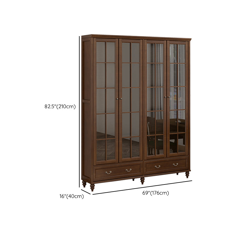 Mid-Century Modern Pine Storage Cabinet Solid Wood Brown Storage Cabinet with Drawer Clearhalo 'Cabinets & Chests' 'cabinets_chests' 'furn' 'furn_cabinets_chests' 'Furniture' 'Living Room Furniture' 7354037