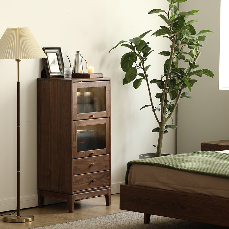 Mitte des Jahrhunderts moderner Walnuss-Lagerschrank Massivholzbrauner Lagerschrank