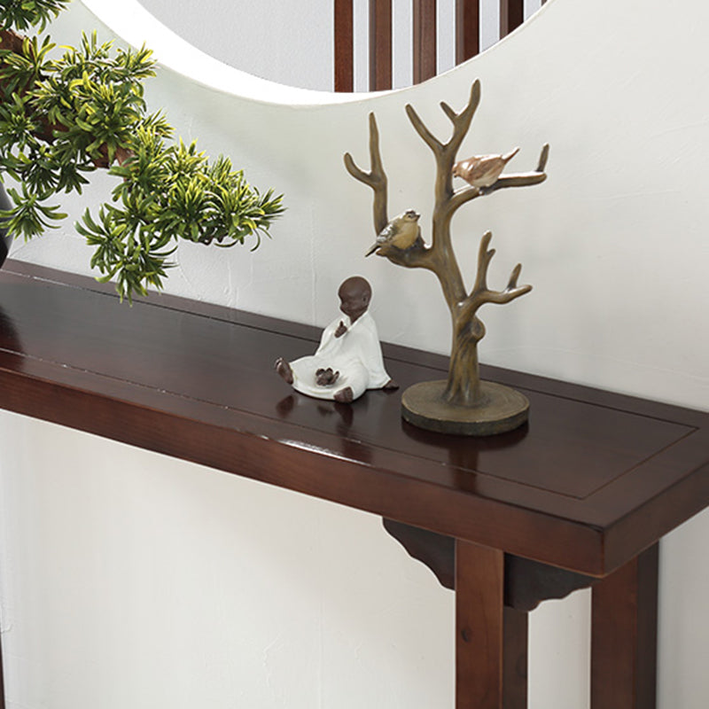 Mid Century Modern Accent Table Rectangle Wood Console Table in Brown