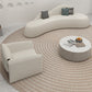White Wool Curved Sofa Nordic 39.4" D Armless Sofa with Pillows