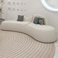 White Wool Curved Sofa Nordic 39.4" D Armless Sofa with Pillows