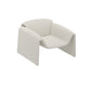 White Wool Curved Sofa Nordic 39.4" D Armless Sofa with Pillows