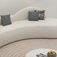 White Wool Curved Sofa Nordic 39.4" D Armless Sofa with Pillows