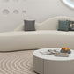 White Wool Curved Sofa Nordic 39.4" D Armless Sofa with Pillows