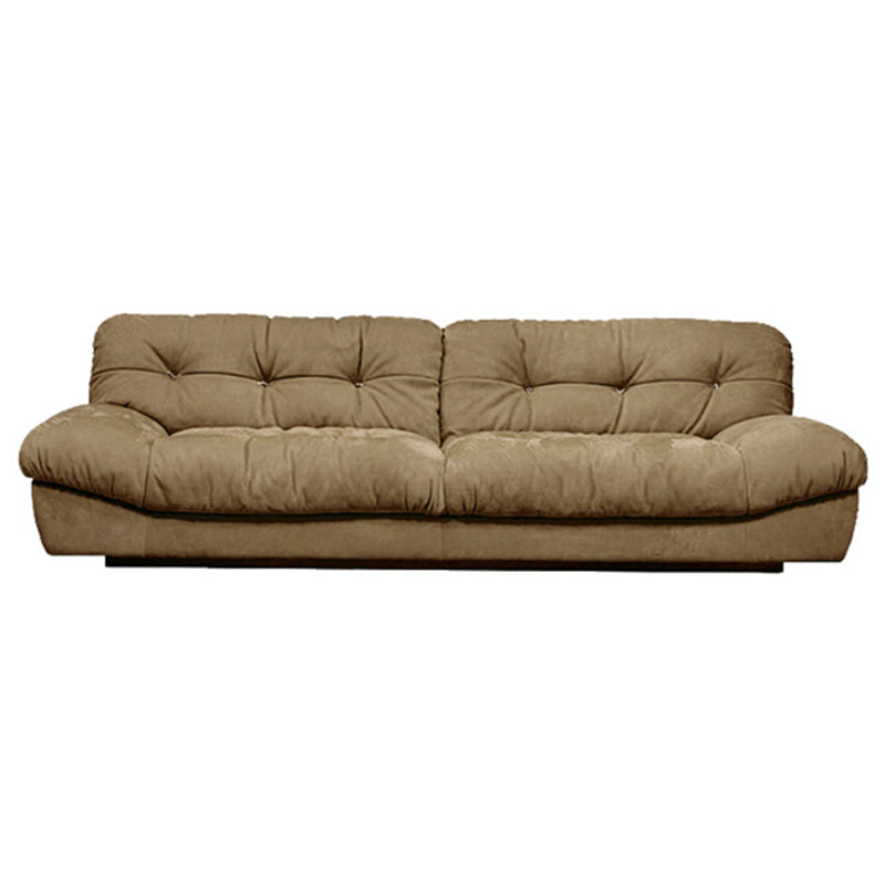 Couchons de remplissage tuftés canapé canapé en cuir en cuir en brun foncé