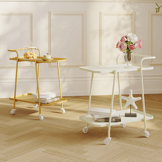 22"H Contemporary Corner Table Metal Double Tier Accent Side Table Clearhalo 'Coffee & Accent Tables' 'End & Side Tables' 'end_side_tables' 'furn' 'furn_end_side_tables' 'Furniture' 'Living Room Furniture' 7354607