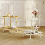 22"H Contemporary Corner Table Metal Double Tier Accent Side Table Clearhalo 'Coffee & Accent Tables' 'End & Side Tables' 'end_side_tables' 'furn' 'furn_end_side_tables' 'Furniture' 'Living Room Furniture' 7354607