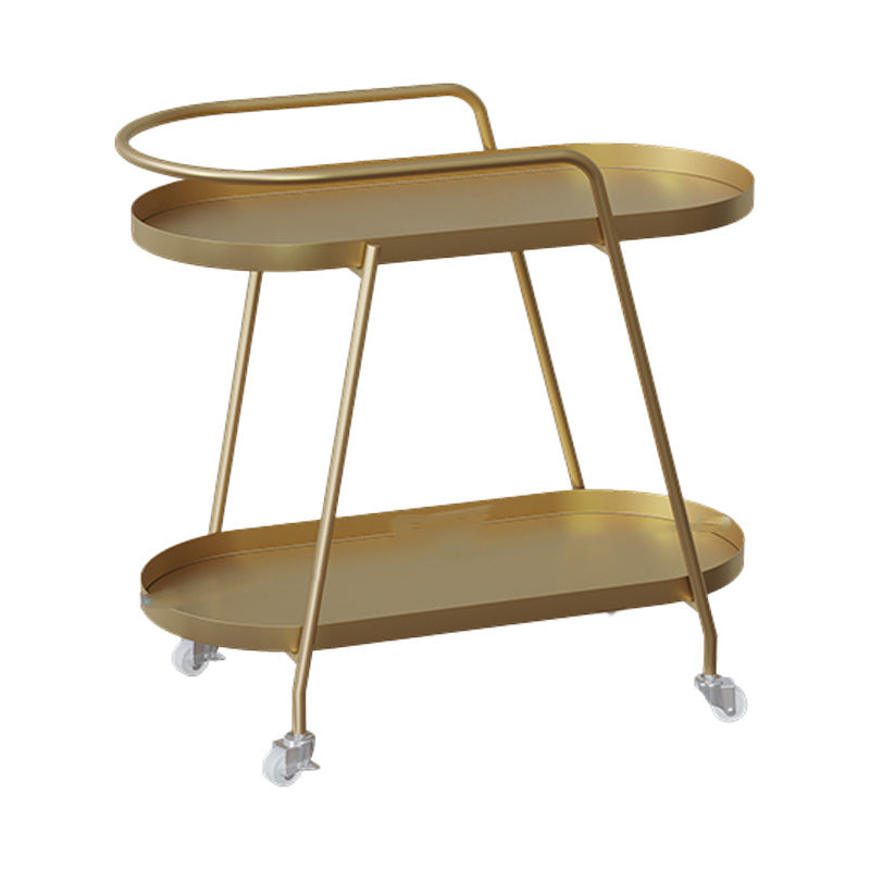 22"H Contemporary Corner Table Metal Double Tier Accent Side Table Gold 1 Oval Clearhalo 'Coffee & Accent Tables' 'End & Side Tables' 'end_side_tables' 'furn' 'furn_end_side_tables' 'Furniture' 'Living Room Furniture' 7354609