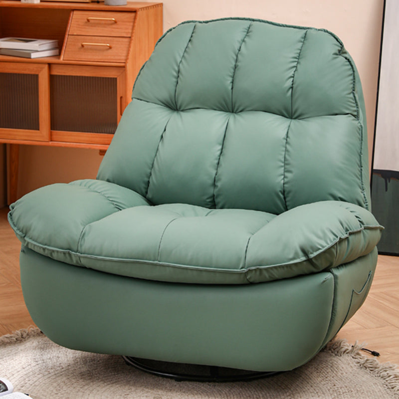 Reclinabile standard in pelle incollata contemporanea con backup trapuntato