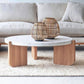 Round Stone Coffee Table Contemporary 3 Legs Coffee Cocktail Table