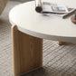 Round Stone Coffee Table Contemporary 3 Legs Coffee Cocktail Table
