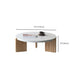 Round Stone Coffee Table Contemporary 3 Legs Coffee Cocktail Table