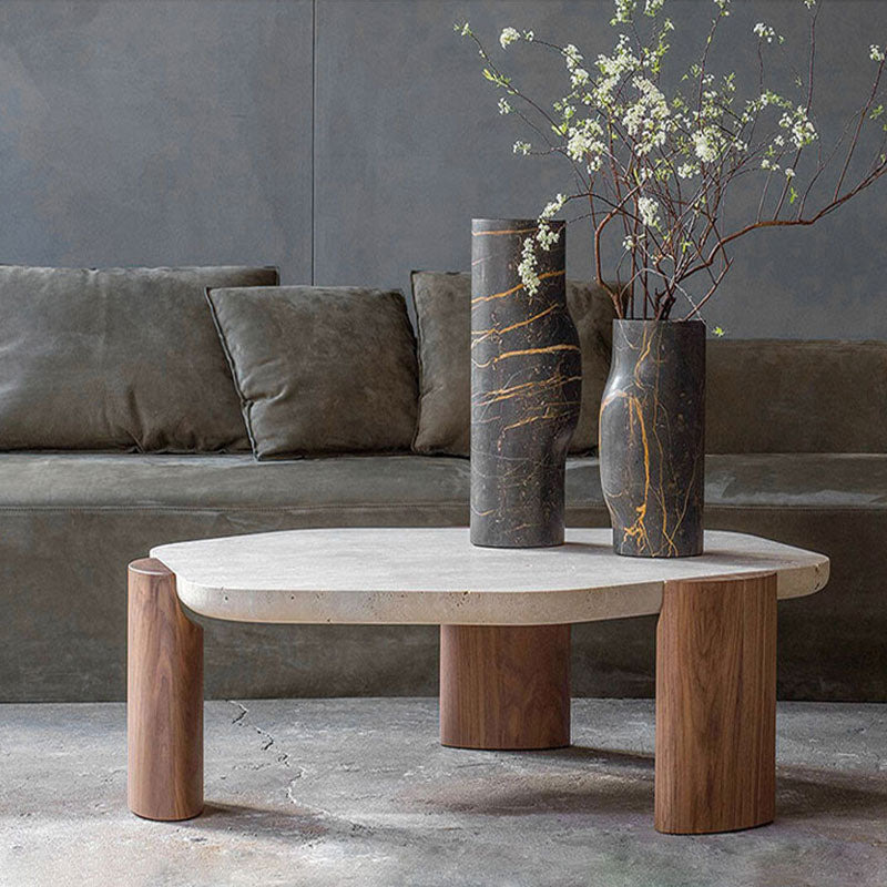 Contemporary Hexagon Coffee Table 3 Legs Stone Coffee Cocktail Table Clearhalo 'Coffee & Accent Tables' 'Coffee Tables' 'coffee_tables' 'furn' 'furn_coffee_tables' 'Furniture' 'Living Room Furniture' 7354654