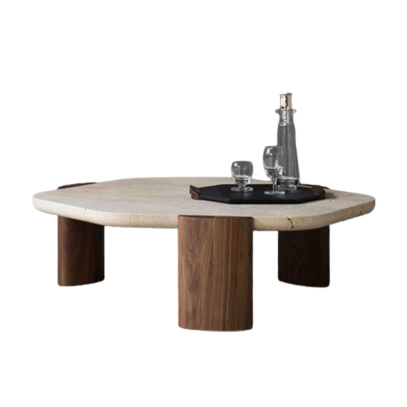 Contemporary Hexagon Coffee Table 3 Legs Stone Coffee Cocktail Table Clearhalo 'Coffee & Accent Tables' 'Coffee Tables' 'coffee_tables' 'furn' 'furn_coffee_tables' 'Furniture' 'Living Room Furniture' 7354655