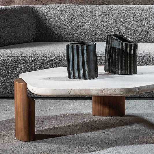 Contemporary Hexagon Coffee Table 3 Legs Stone Coffee Cocktail Table Clearhalo 'Coffee & Accent Tables' 'Coffee Tables' 'coffee_tables' 'furn' 'furn_coffee_tables' 'Furniture' 'Living Room Furniture' 7354657