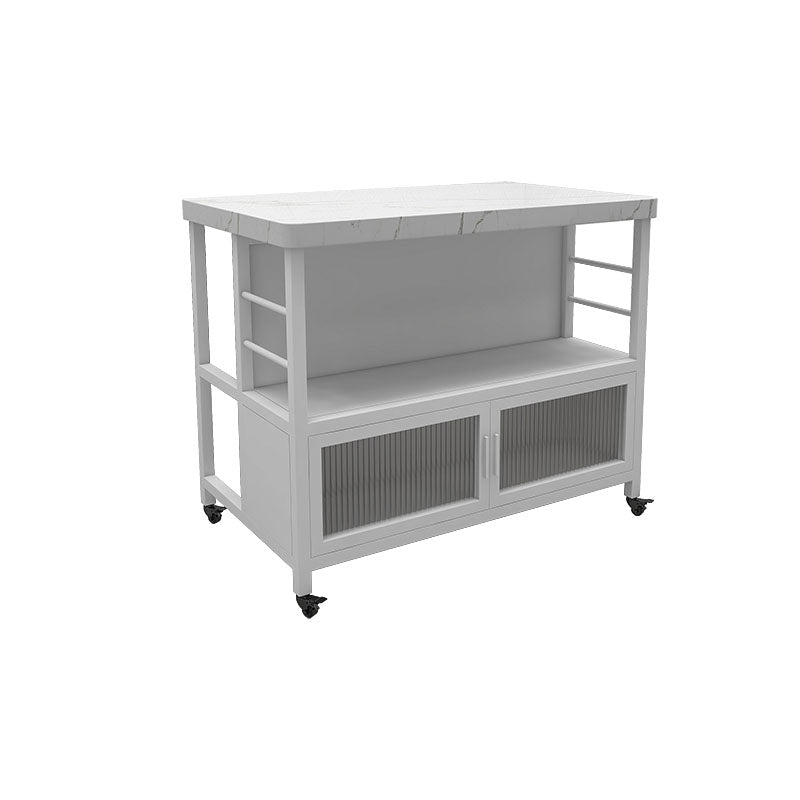 Tavolo da pranzo di preparazione in marmo moderno tavolo isola con mobile per lo stoccaggio