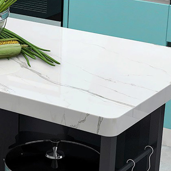 Moderne marmeren voorbereidingstafel eetkamer eiland tafel met opbergkast