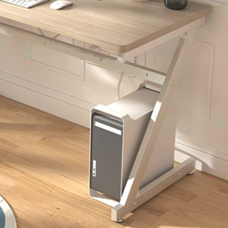 Rectangular Office Desk Antique Finish Writing Desk with Metal Legs Clearhalo 'furn' 'furn_office_desk' 'Furniture' 'Office Desks' 'Office Furniture' 'office_desk' 7355370