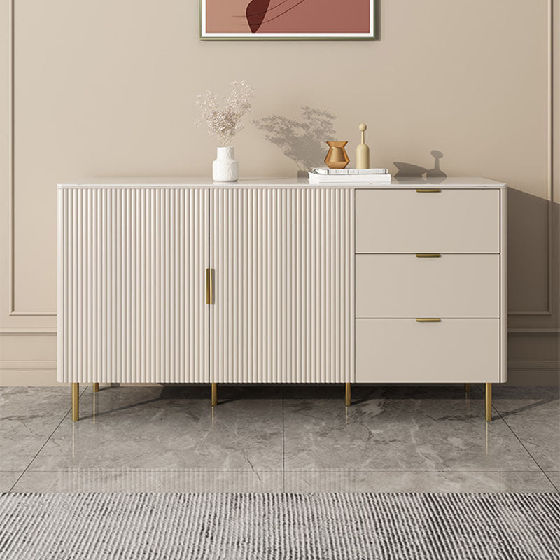 Moderner Stil weißer Sideboard Tabelle 33,5 "Hochbuffet mit Schubladenspeichern