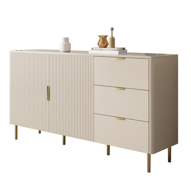Moderner Stil weißer Sideboard Tabelle 33,5 "Hochbuffet mit Schubladenspeichern