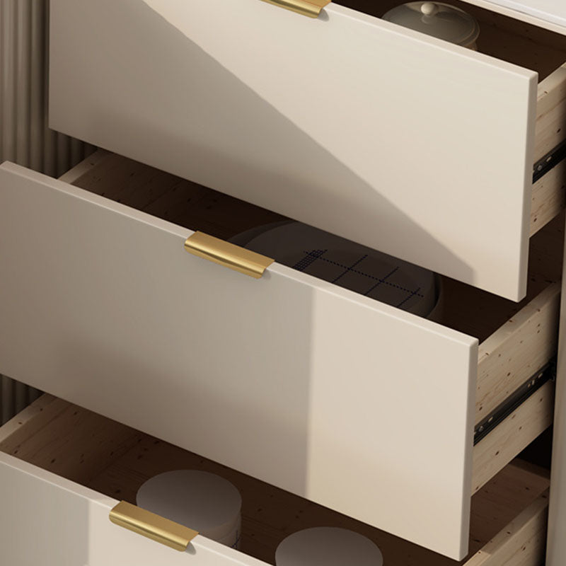 Moderner Stil weißer Sideboard Tabelle 33,5 "Hochbuffet mit Schubladenspeichern